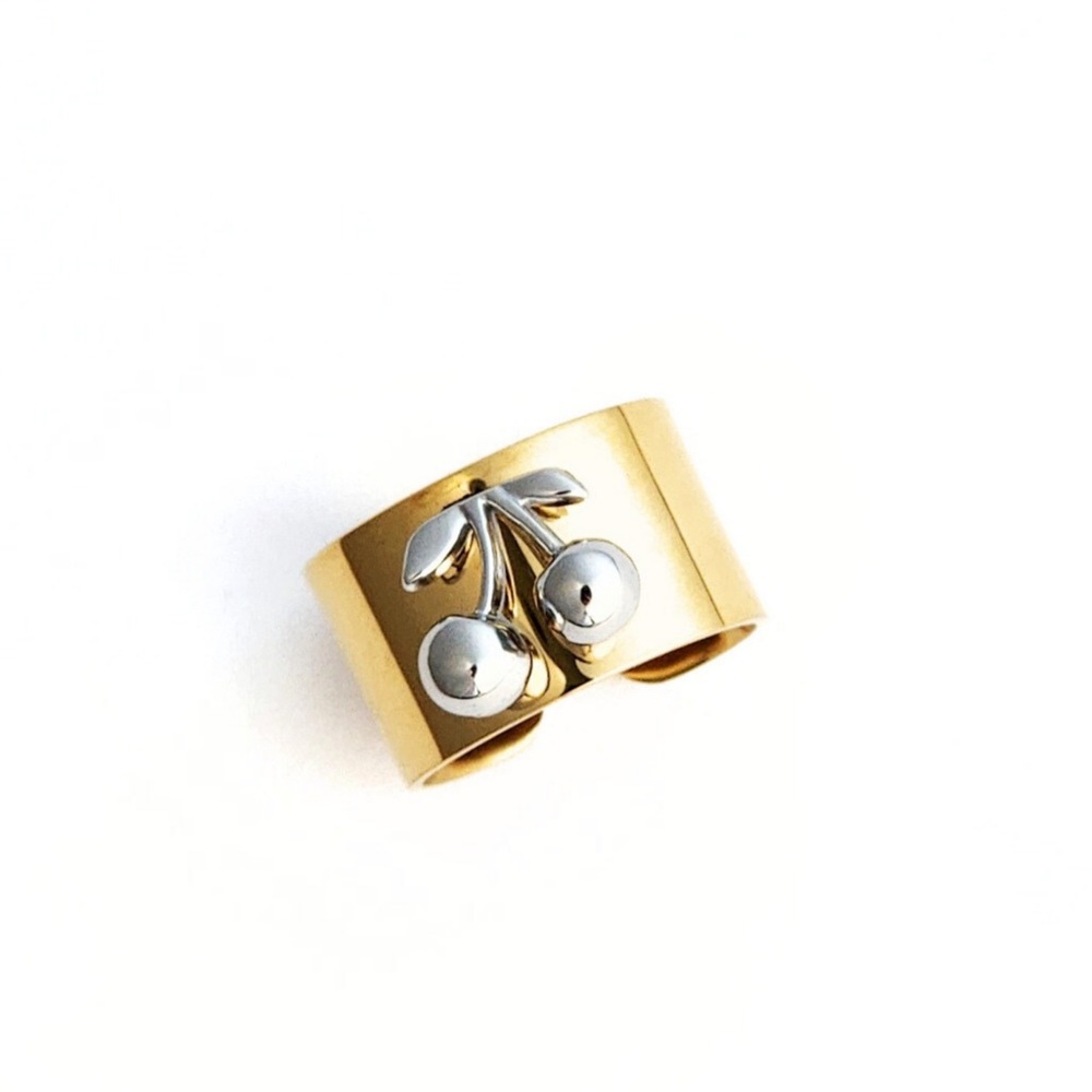 Gold and Silver Cherry Ring by Lavender Blue Soul